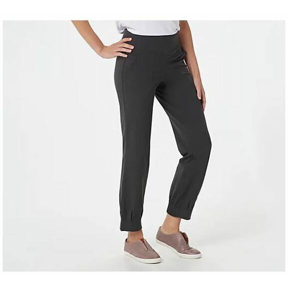 WOMEN WITH CONTROL NEW $45 Tummy Control Everyday Cuff Ankle Pant Graphite XXS - Picture 1 of 3